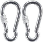 FITCOZI Silver Metal Heavy Duty Snap Hook Swing Connector - 8 mm (pack of 2)