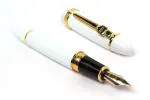 EXCLUSIVE JINHAO 159 FOUNTAIN PEN SHINE WHITE MEDIUM NIB WITH GOLDEN TRIMS