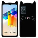Lejaao Vivo T1 Black Silicone Mobile Back Cover