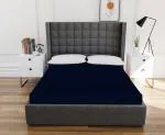 AVI Terry Cotton Waterproof Fitted Style Twin Size Mattress Protector (48x78 Inch, Navy Blue)