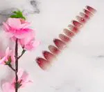 Gleevia Acrylic Multicolor 24 Tips Pre-Designed Reusable Fake Nails With Glue, Pusher And Filer - Presson365