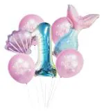 Jagmag Big Size Mermaid Birthday Party Enchanted Foil Balloons