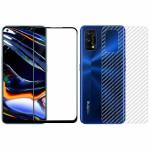 Kite Digital Oppo REALME 7 PRO Back Screen Protective Film Carbon Fiber Skin Transparent Screen Guard Sticker + 5D/6D/11D/21D Black Premium Tempered Glass Screen Protector