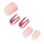 DASHING DIVA Magicpress Milky Pink Metal | Press On Nails | Stick On Gel Nails | Lasts Up to 7 Days | Contains 30 Stick On Nails