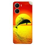 GADGETSWRAP Printed Vinyl Skin Sticker for Vivo Y16 - Yellow Sun Dolphin