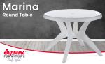 Supreme Furniture Marina Plastic Round 4 Seater Dining Table (Milky White)