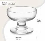 Treo by Milton Claire Glass Bowl Set, 125ml, Set of 6, Transparent