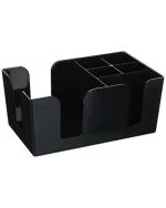 Flair Plastic Bar Caddy Organizer and Straw Holder with 6 Compartments
