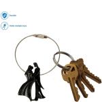 StealODeal Black Couple Stainless Steel Key Chain