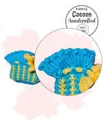 Cocoon Organics Handcrafted soft and warm winter socks for babies - Blue, Yellow