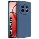 Fashionury Back Cover for Realme P1 5G | Matte Soft Silicon Flexible | Camera Bump Protection | All Side Shock Proof Rubberised Back Case Cover for Realme P1 5G (Blue)