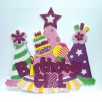 Festiko Brithday Girl Door Board Haning Our 3 Happy Home Quote Decorative Wall, Door Hanging Multicolour (Pack Of 1)