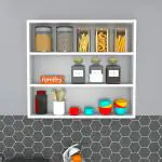 Furnifry Wooden Wall Mounted Shelves for Kitchen/Kitchen Storage Shelf (24x24 Inches, White)