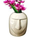 Kraftlik Handicrafts Ceramic Plant Container | Flower Pot | Gamla | Planter Pot Classy Pot for Indoor Outdoor Home, Garden Office Decor Balcony Flower Face Design Container, Decorative Pottery