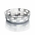 Olrada SS Round Bread Basket/Roti/Chapat/Naan Tokri/Fruit Bowl Dia-17cm /Silver 1Pc