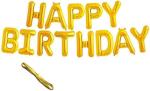 FANEX Solid Golden Foil Happy Birthday Letter Balloons