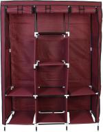 TINNITUS Orril Carbon Steel Red Do-It-Yourself Collapsible Wardrobe(Red)