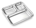 ROYAL SAPPHIRE Kitchenware Steel Square Stainless Steel Dinner Plate (pack of 2)