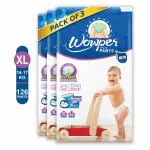 Wowper Fresh Baby Diaper Pants | Extra Large (XL) Size - 126 Pieces 14-17 Kg | Pack of 3 | Wetness Indicator | Upto 12 Hrs Absorption |
