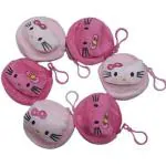 JMK CRAFTS Pack of 06 Pink Kitty Coin Purse Soft Plush Small Pouch Mini Smile Wallet Women Card Holder Clutch Handbag for Earphone USB Pen Drive SD Card Carry Case Multipurpose Bag