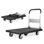 Corvids Portable Plastic Folding Platform Trolley | 2-Year Warranty | Industrial Dolly Cart with 360 Rotating Wheels for Home and Warehouse Use - 500 KG Capacity