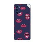 GADGETSWRAP Printed Vinyl Skin Sticker for Oppo Reno 4 - Lips Gold