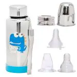 Adore Super Flow Printed Thermos | Printed Wideneck Stainless Steel Feeding Bottle with Silicon Nipple and Silicon Spout 300ml (Monkey)