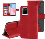 Autofocus Faux Leather Back Case Flip Cover for Vivo Y21A with ID Card Slot | Foldable Stand | 2 Card Slot | 1 Cash Slot | Magnetic Closure - Executive Red, 22015