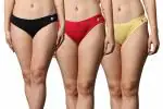 FF Essentials Women's Cotton Bikini Brief Underwear No Show Panties, Soft Stretch Bikini Panties, Pack of 3, Extra Extra Large