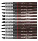 Rotring 0.2mm Line Thickness Tikky Graphic Fineliner Black Pigment Liner with Lightfast And Water Resistant Ink For Long Life Drawings, Sketching, Writing & Signature, Non-Refillable, Pack of 12pieces