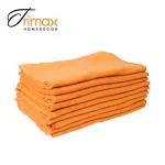 TRIMAX Yellow Duster Cloth for Home Cleaning Big Size Orange Duster Highly Absorbent Cotton Cleaning Cloth Large Size 50*45CM 500GSM Pack of 12