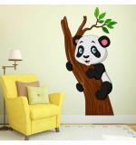 WOLPEP Multicolor Vinyl Tree with Panda Wall Sticker