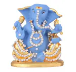 Caristo Lord Ganesh Idol | Ganesha Idol | Ganpati Vinayaka Idol (ID-41) Blue Metal Statue for Car Dashboard | Home Décor | Mandir Pooja Murti |Temple Puja | Office Table Showpiece