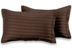 RIFTREE Cotton Touch FINE Soft Smooth Plain Satin Lining Pillow Covers Pack of 2PCS (Brown)