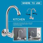Livefast Silver Stainless Steel Smartbuy Hexa Sink Tap With Foam Flow Faucet - Wall Mount Installation Type
