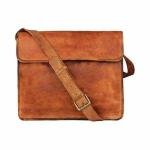 Anshika International Brown Leather Laptop Bag For Boys And Girls - L