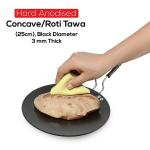 RBGIIT Hard Anozied Roti Paratha Phulka Tawa, 27.5 cm Diameter with Riveted Sturdy Handle - 5.25 mm Thickness, RC-97