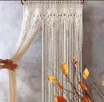Craftery Off-White Cotton Handmade Thread Curtain - 40 X 80 Inch