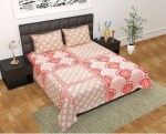 Jaipur Weaves Premium Cotton King size Jaipuri Floral bedsheet with 2 Pillow Covers (pink, 108x108)