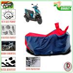 DUFFEL Two Wheeler Bike/Scooty Cover Compatible For Yamaha Cygnus Ray ZR Water Resistance Dustproof UV Protection Indor Outdor Parking With All Varients Full Body (Navy Blue and Red)