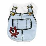 Lulala Dog Apparel Teddy Print Breathable T-Shirt Pet Sweatshirt Clothes for Pets(XL,White-Sky Blue)