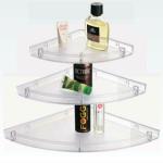 ZAP Clear Acrylic Hexa Series Corner Shelves for Home Decor (Pack of 3)