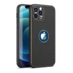 HILLS & MILES Logo View Compatible with Apple iPhone 12 Pro 6.1 inch Slim Premium PU Leather Classic Luxury Elegant Thin Back case Cover (Leather Black Mobile Back Cover)