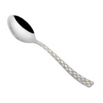 Parage 6 Pieces Stainless Steel Premium Table Spoons, Spoon Set, Silver, Checks Design, 18 cm
