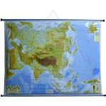 ROLLUP PHYSICAL MAP OF ASIA (PIPE MOUNTED)