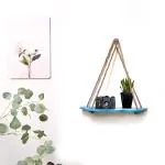 Vah Blue Cloud Wall Shelf Wood Floating Shelves Rustic Rope Hanging
