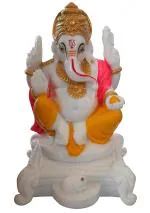Sk Craft White Marble Ganesh Ji Idol