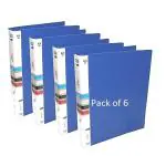 Shining Zon 2D Ring Binder Plastic Box File -A4 Size | File for Certificates and Documents | Office documents and Certificate Plastic File | Ring Files for Documents (Pack of 6)