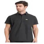 Febris Maza Polo Scrub Top (Grey/XX Large)