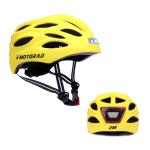 EMotorad Beacon Helmet | Bicycle Helmet for Men and Women | Adjustable Straps, LED Headlights, and EPS Foam Hard Shell | (Yellow Matte Finish)